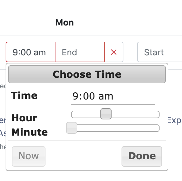 Schedule Start Time of Availability