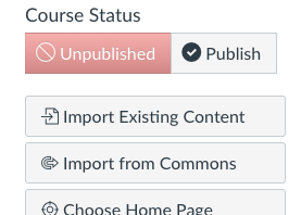 Import From Commons Canvas course button