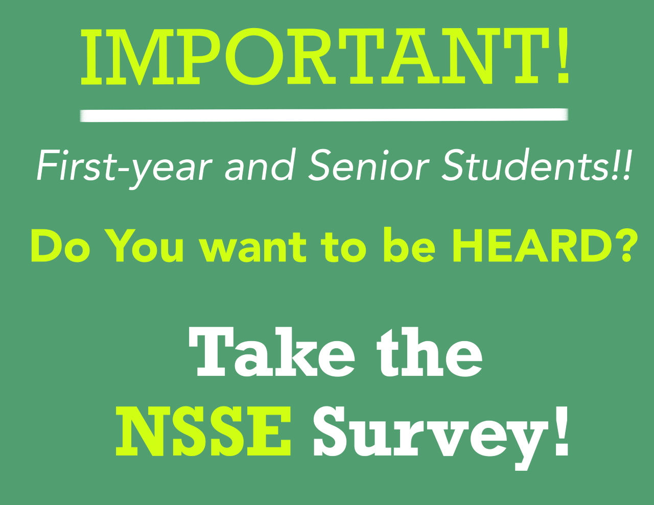 Take the NSSE Survey!