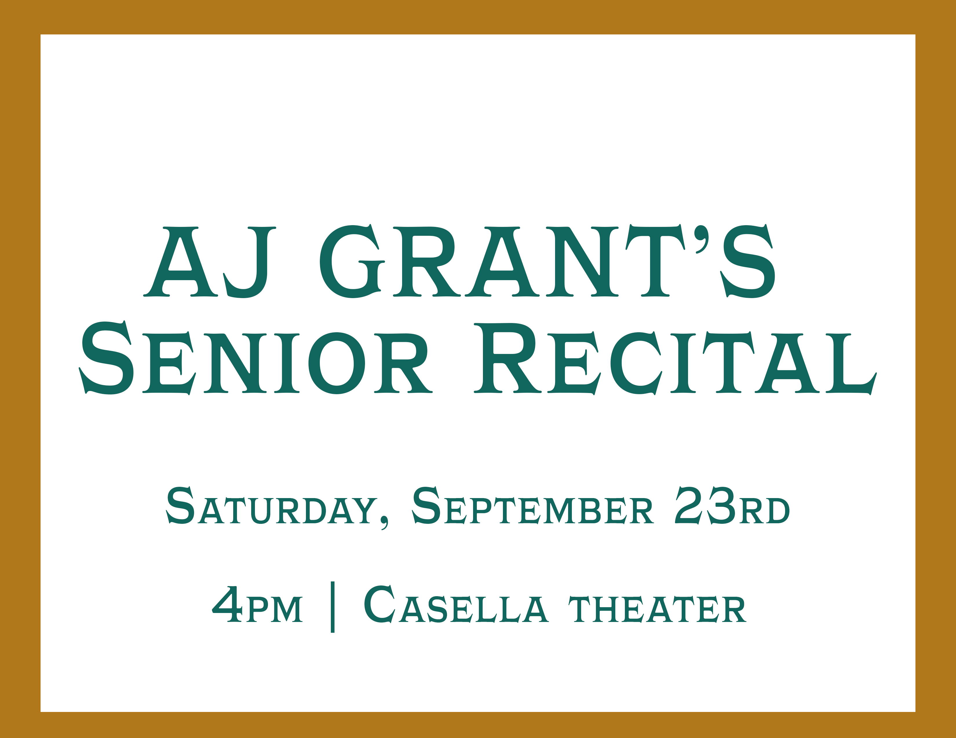 AJ Grant’s Senior Recital!