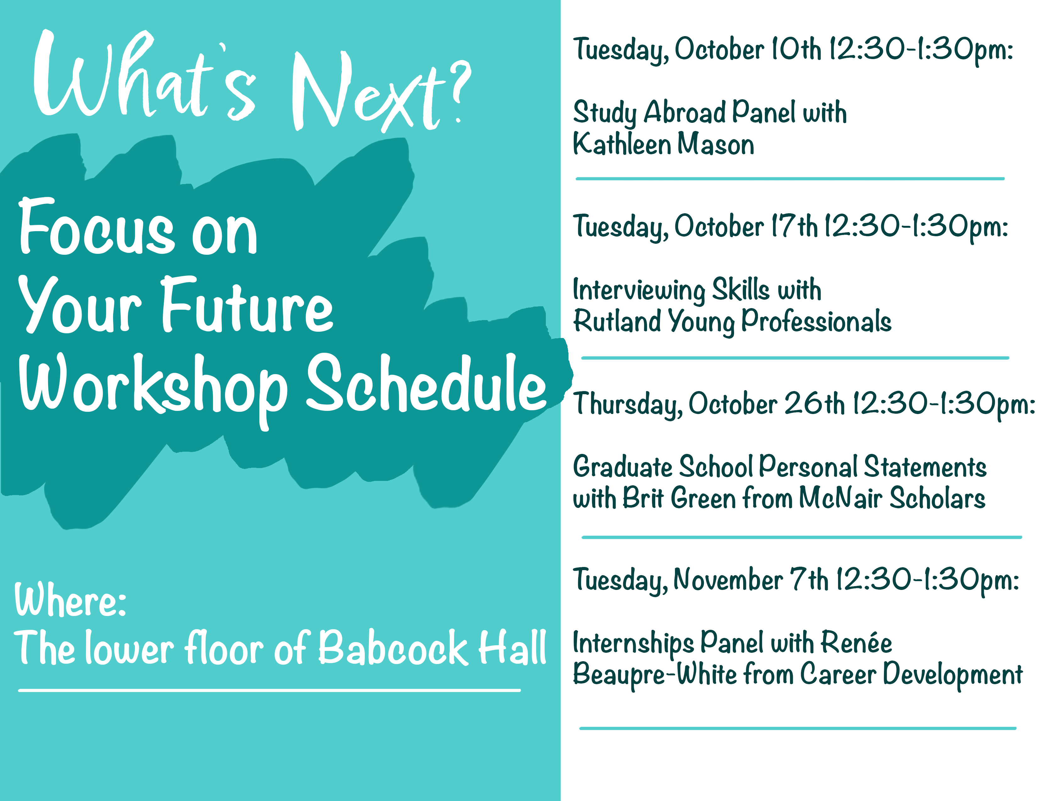What’s Next? Focus on Your Future Workshops!