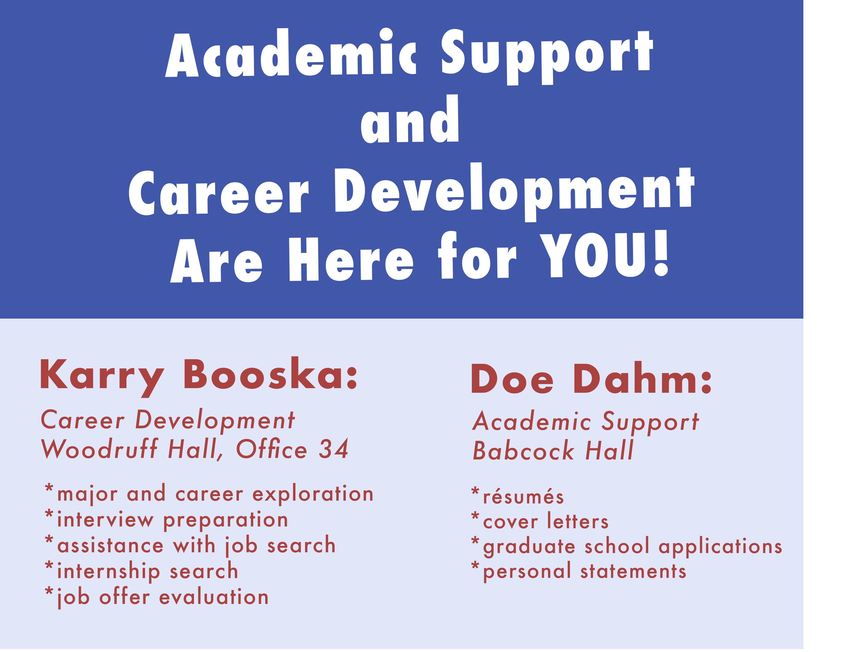 Career Development and Academic Support Announce a New Partnership!