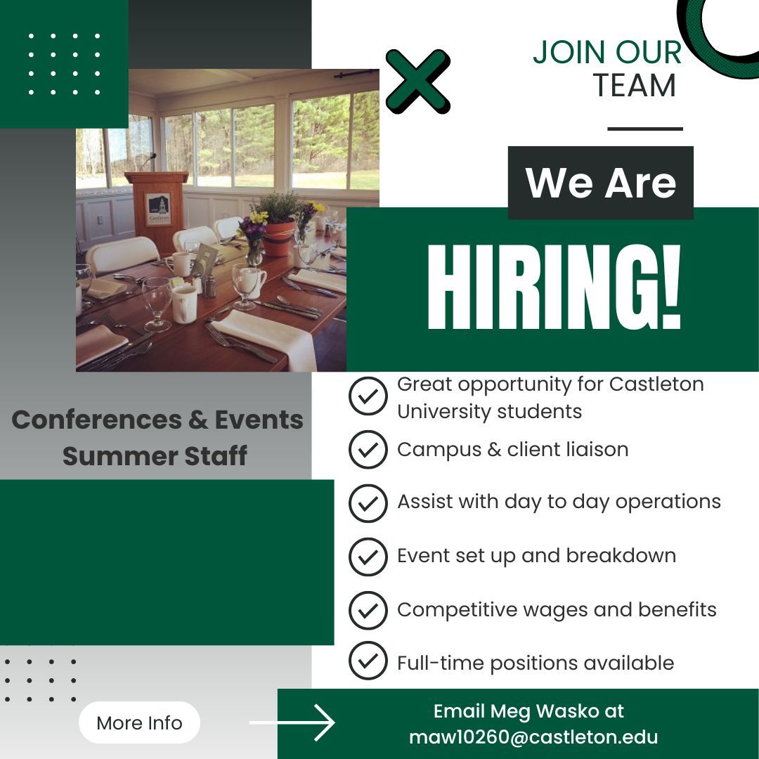 JOIN OUR TEAM: Conferences & Events Summer Staff