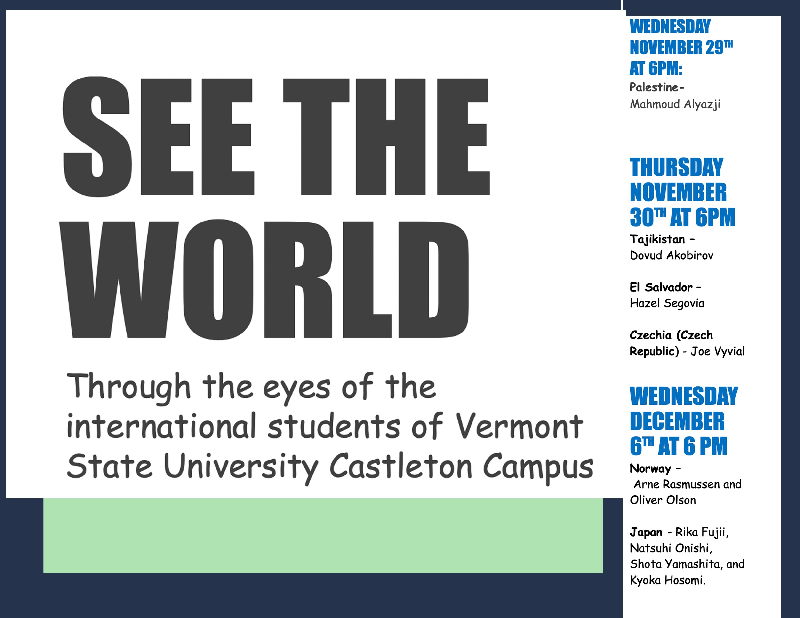 See the World! | International Student Presentations