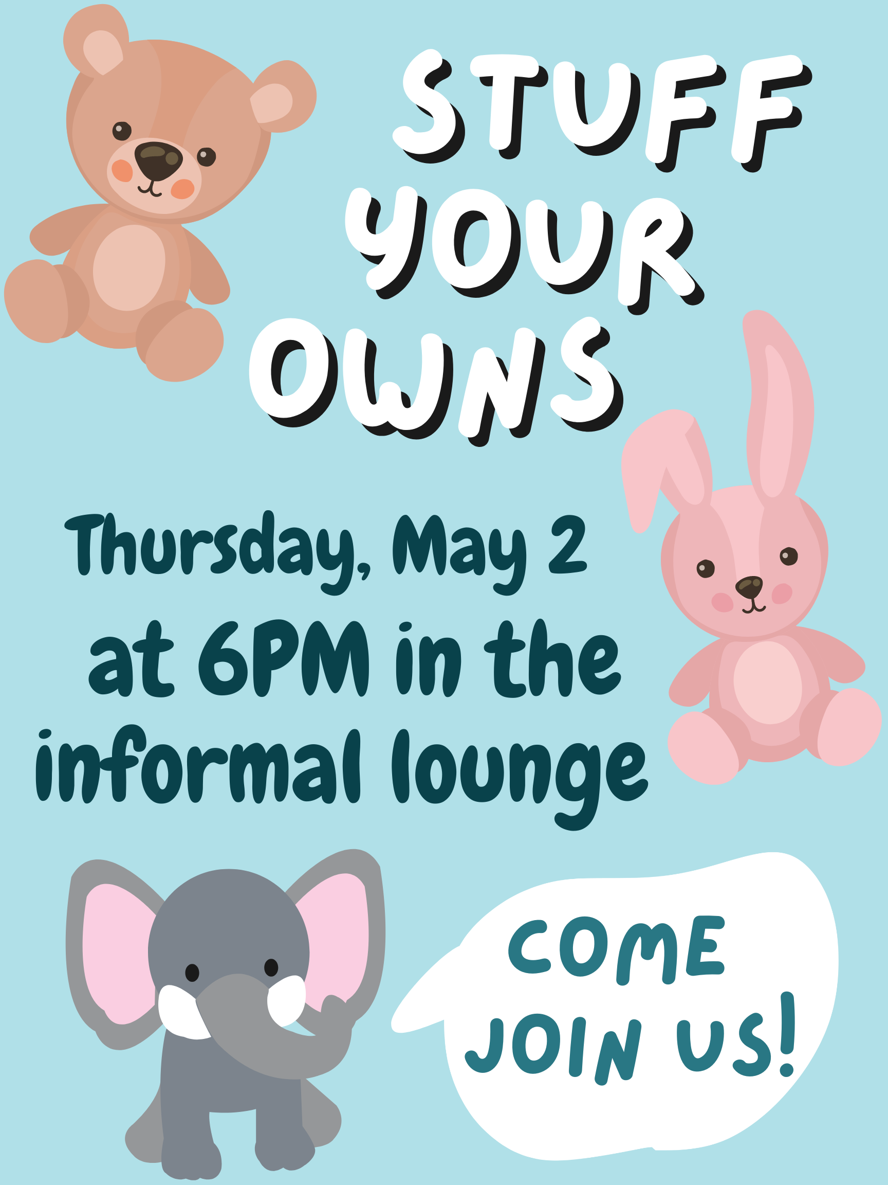 Stuff Your Owns!

Thursday, May 2nd

6 pm | Campus Center Formal Lounge