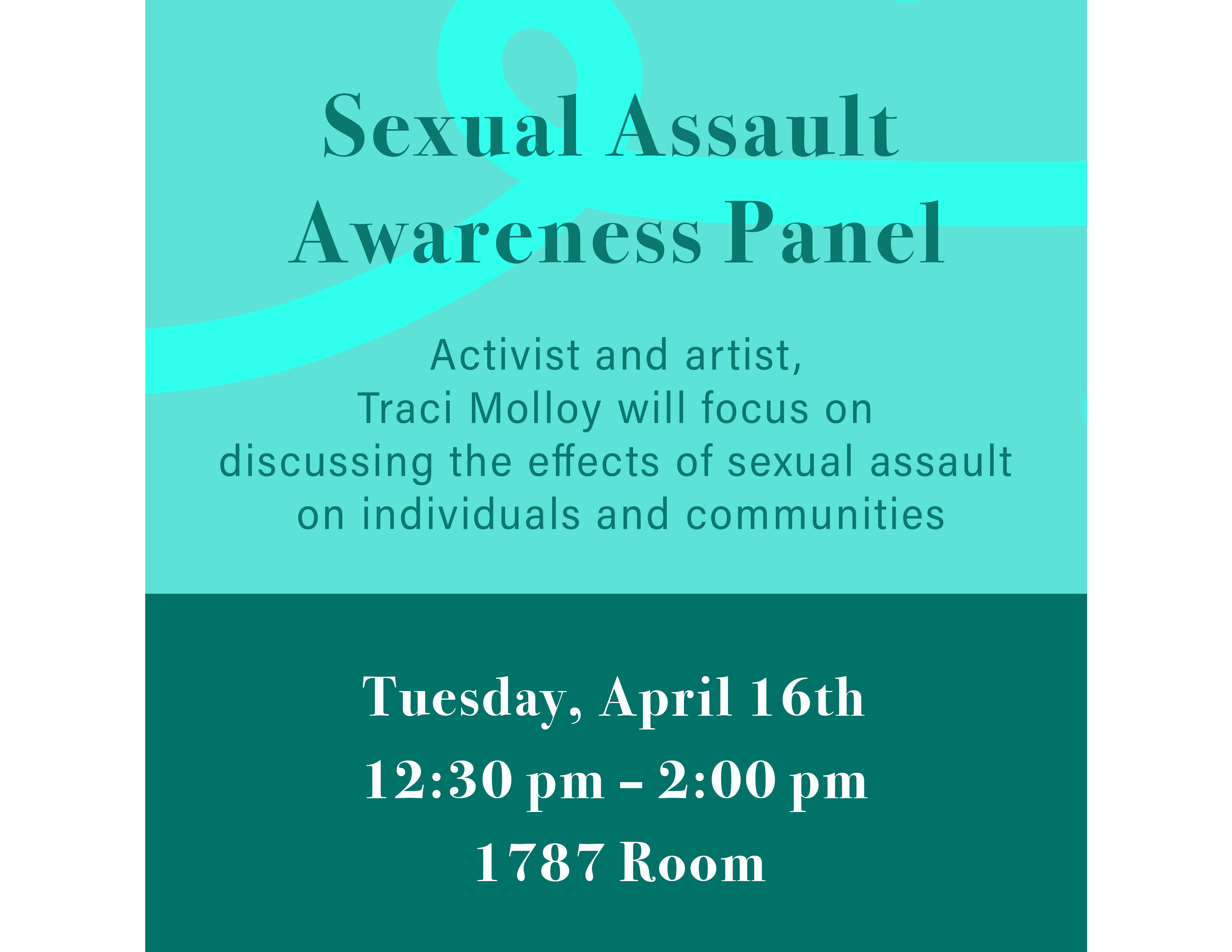 Sexual Assault Awareness Panel : Moved to Casella Theater!!
